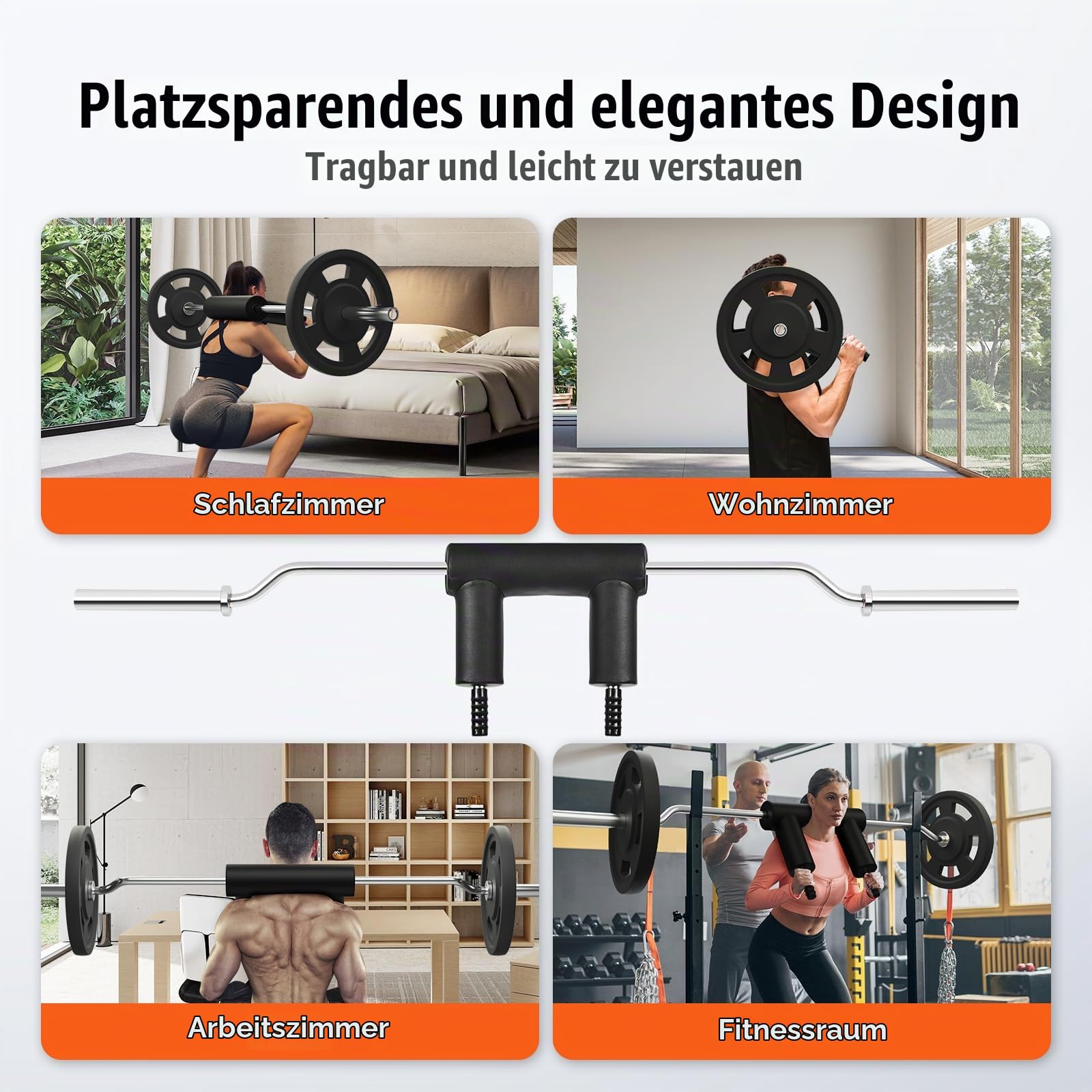 VEVOR Gewichtsstange Hantelstange 2210 mm Gesamtlänge, Langhantel Gewichtsstab Aufbewahrungsständer 675 kg Tragfähigkeit, Curlhantelstangen Gewichtsstange Stahl,Langhantelset, Hanteln, Krafttraining