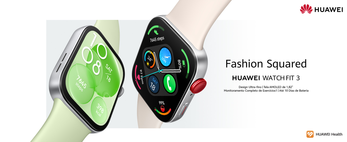 SmartWatch HUAWEI WATCH Fit 3, Tela AMOLED de 1,82