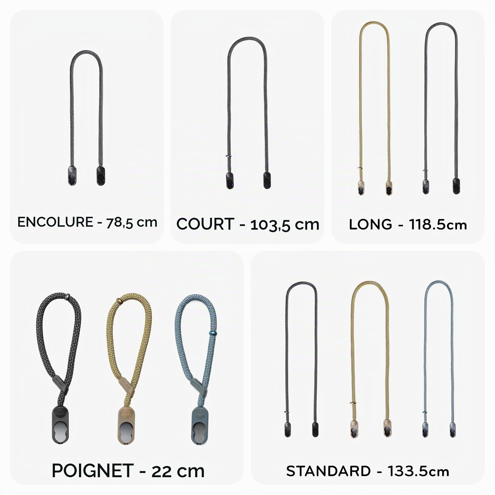 Peak Design Form Cuff Rope Sangle de poignet pour appareil photo numérique Compatible avec appareil photo reflex numérique Capacité 90,7 kg