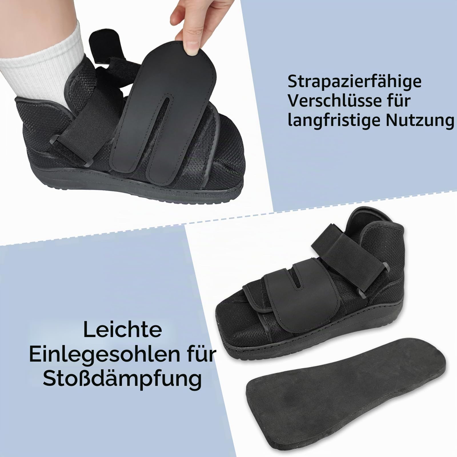 Op Walking Shoe mit geschlossenem Zehensteg – leichter orthopädischer Fußstiefel mit harter Sohle für gebrochene Zehen, Mittelfuß-Stressfrakturen, Ballenzeh-Chirurgie und gebrochene