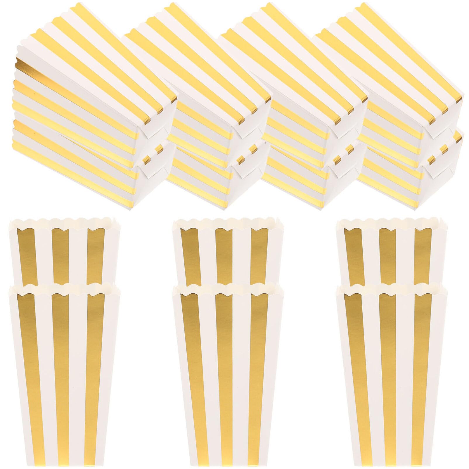 PRETYZOOM Movie Theater Popcorn Box Set 24pcs Paper Snack Containers Party Favor Baking Wrap Boxes for Boys and Girls