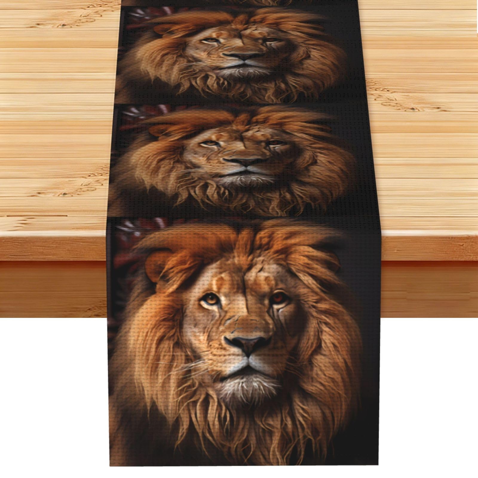 The Lion's Gaze Table Runner 13x72 Inch Dining Decor