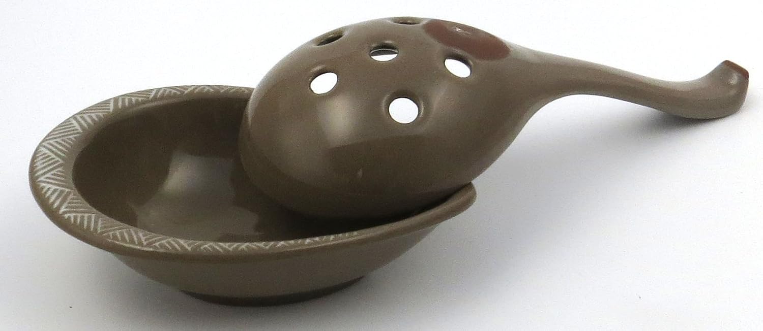 Banko Ware 20231 Ginpo Hanamishima Slotted Lotus Large Saucer Included, Made in Japan