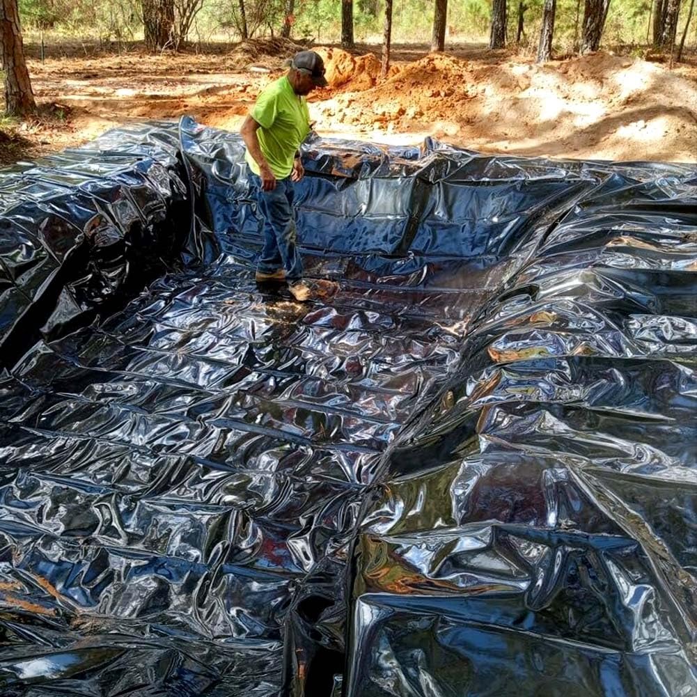 HDPE Stagno Liner 0.12mm Spessore Pesci Stagno Membrana Impermeabile Per Laghetti Esterni Giardino Fontana Cascata Nero 1.0x1.5m 5.0x5.0m 7.0x9.0m 13.0x14.0m