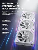 AsiaHorse DAWN RGB Ventilateur PC (120 mm, 3 unités, ARGB Daisy Chain [Infinity Mirror] [HDB] 71 CFM/1850 RPM/2.6MMH2O 4 broches PWN et 5 V 3 broches ARGB pour Asus Aura ASRock GIGABYTE MSI - 3