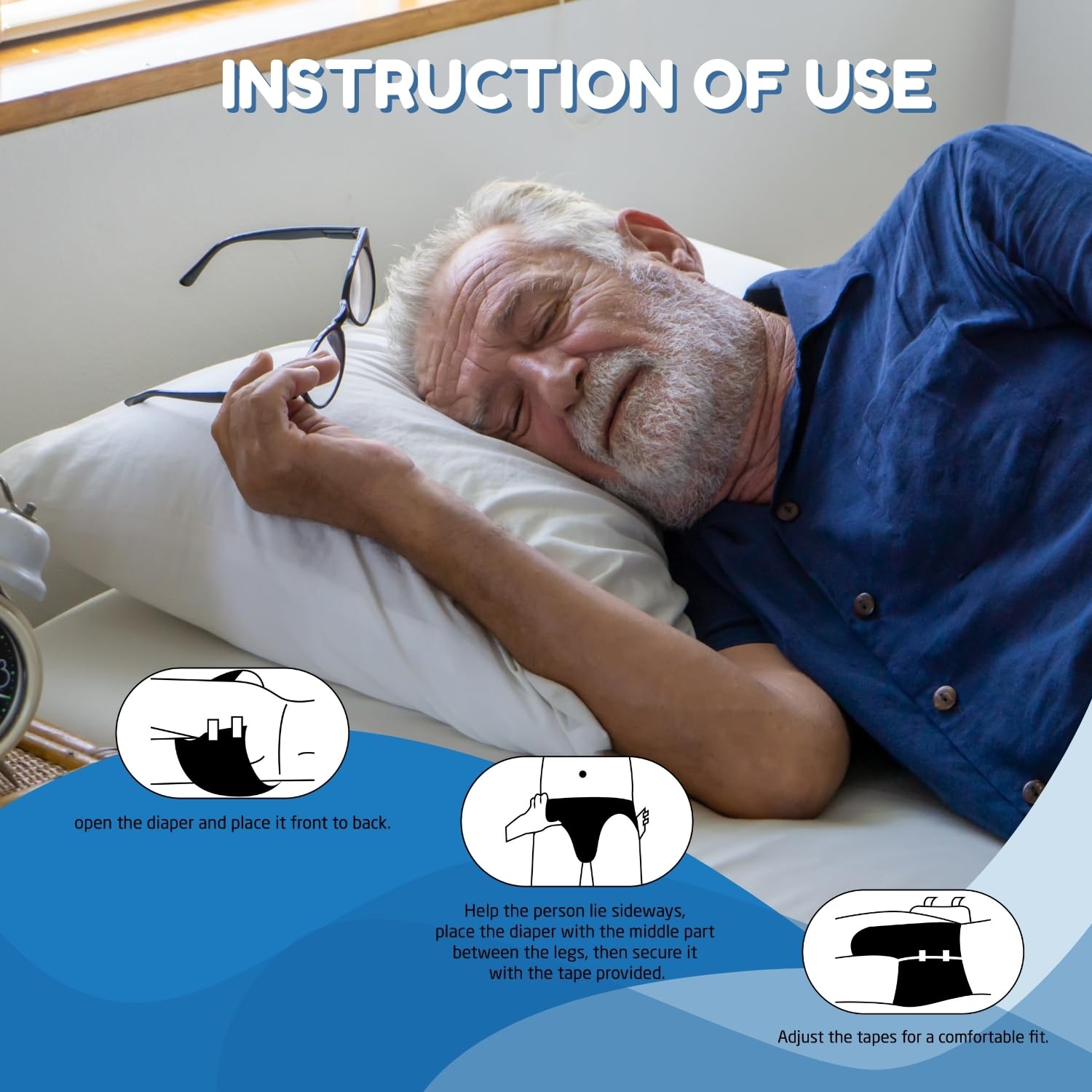 Lyfcare Open Tape Adult Diaper Medium Size (M) - 10 units | Unisex Diaper Open Tape Style | Waist (63–127 cm) | Wetness indicators, super absorption, 360 ° protection and 0% leakage | For men and women Lyfcare Open Tape Adult Diaper Medium Size (M) - 10 units | Unisex Diaper Open Tape Style | Waist (63–127 cm) | Wetness indicators, super absorption, 360 ° protection and 0% leakage | For men and women