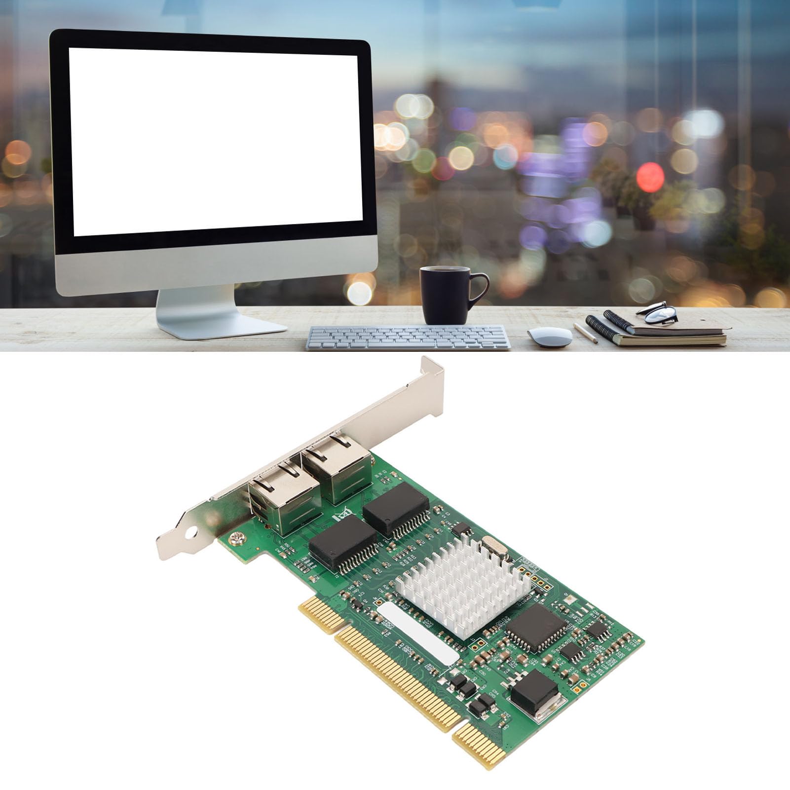 Carte Réseau PCI 32 Bits, Double Port Compact