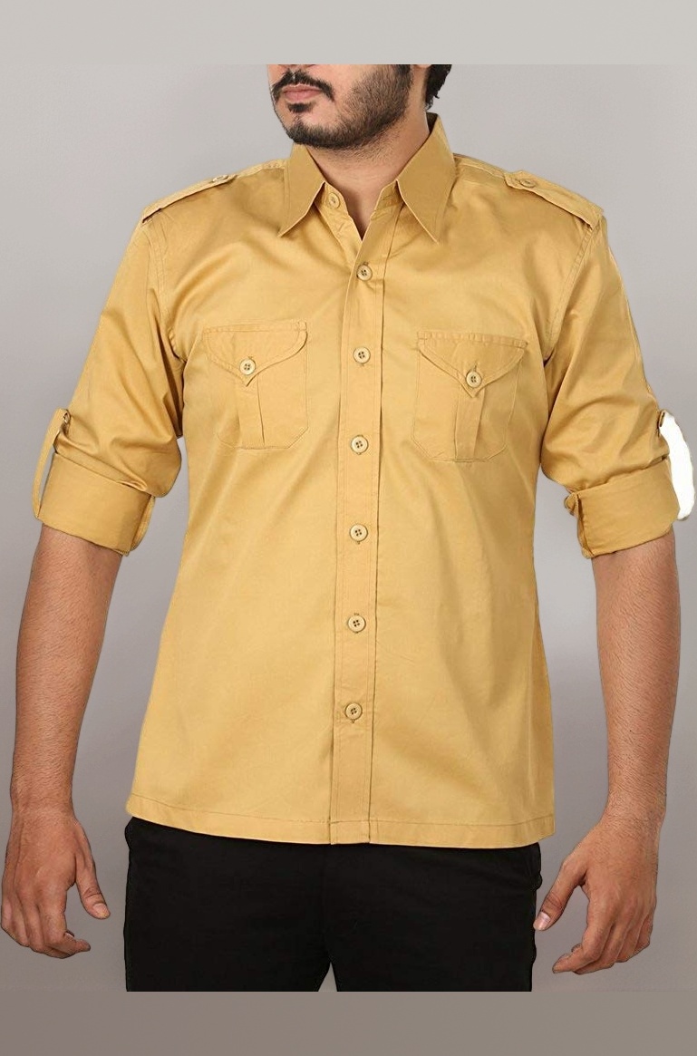 Breakthrough Men Hunting Shirt | Rajputi Ethnic Printed Cotton Full Sleeve Stylish Casual Men's Shirt | Traditional & Fashionable Wear for Weddings & Festive Occasions