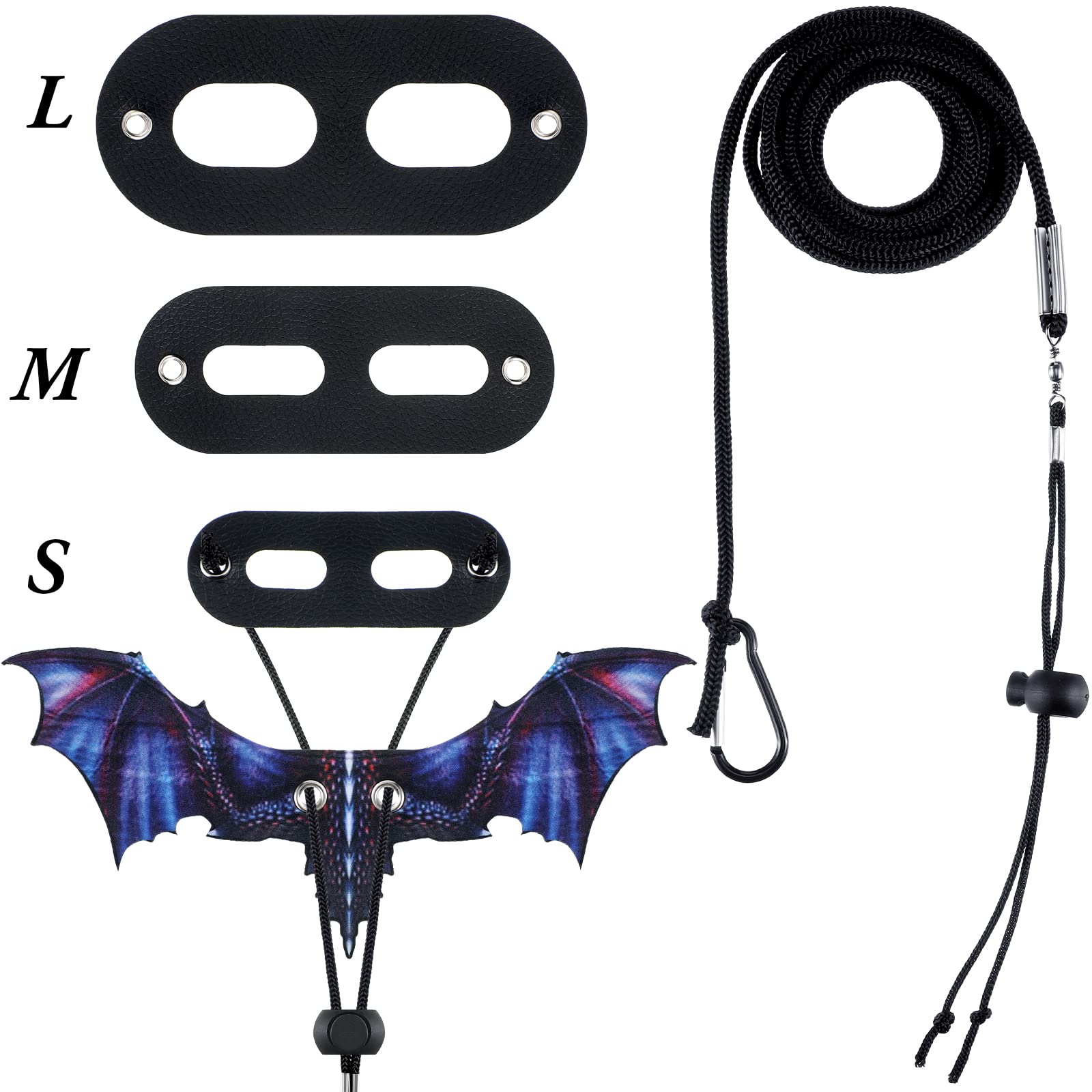 Weewooday 3 Pack Bearded Dragon Leash Harness Removable Lizard Leash for Dragons Reptiles, Safety Outdoor Walking, S, M, L,(Purple)