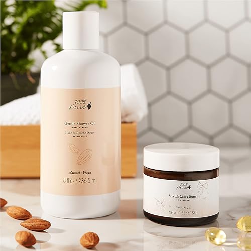 Miniatura 8 de 100% PURE Skin Support Stretch Mark Butter Belly Moisturizer - Nutritiva para defensa de la piel con vitaminas y antioxidantes, fórmula natural para