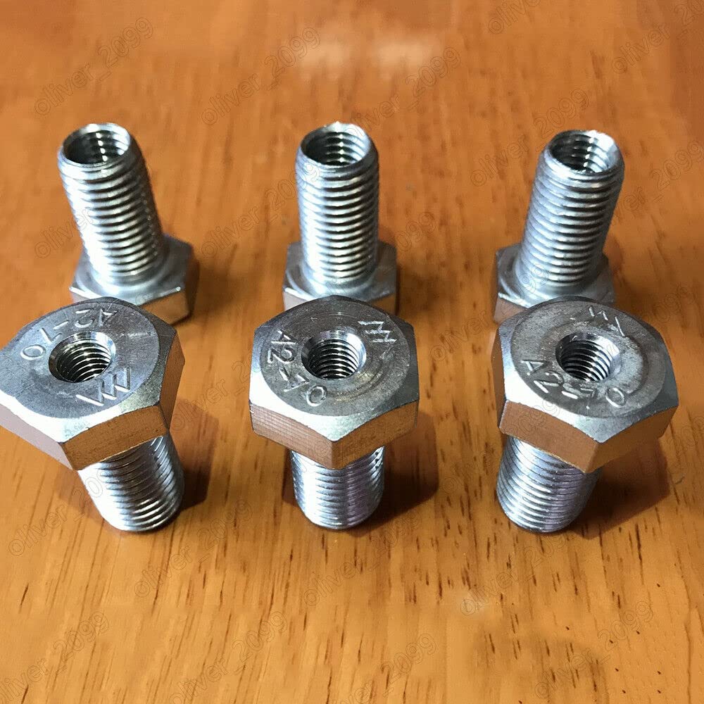 M8 M10 M12 M14 M16 M20 Stainless Steel Hex Head Bolts Hollow Thread Conversion (M16x2.0x50mm, Hole M8x1.25,10)