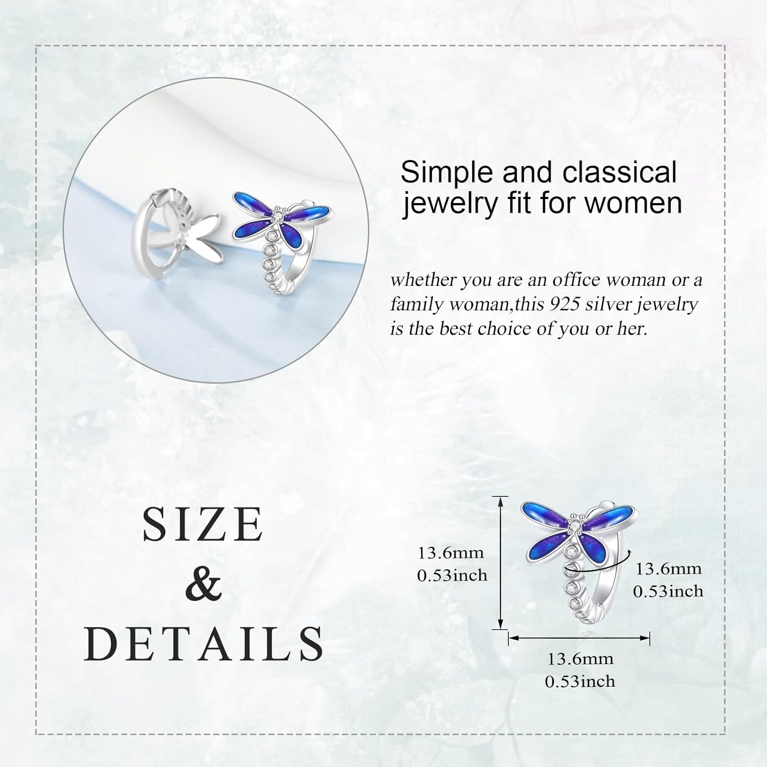LUHE Sterling Silver Axolotl Dragonfly Penguin Fox Earrings for Women Cute Animal Hoop Earrings Jewelry Gift for Her