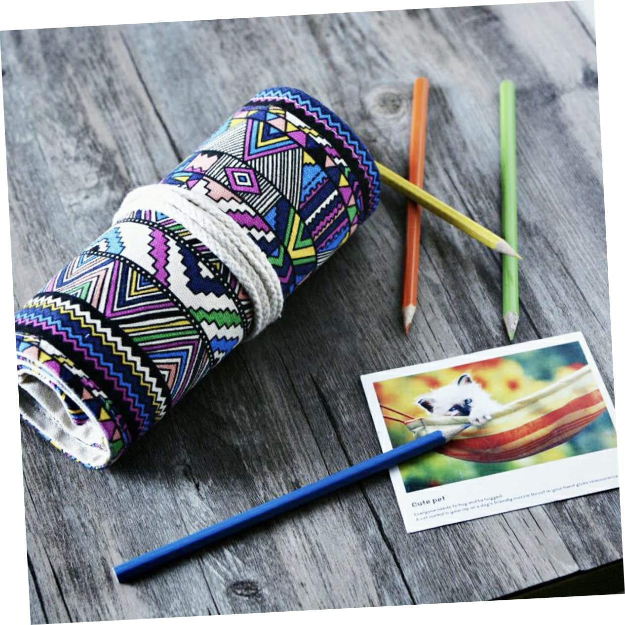 MAGICLULU 3stücke Titel Slots Stifte Organizer Roll-up Tasche Waschbare Federmappe Für Künstler Schüler Und Ethnisches Design Zur Aufbewahrung Von Buntstiften Und Schreibwaren