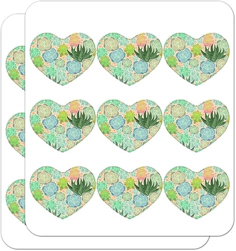 Suculenta Cactus Aloe Plantas Patrón de Corazón en Forma de Planificador Calendario Scrapbook Craft Pegatinas