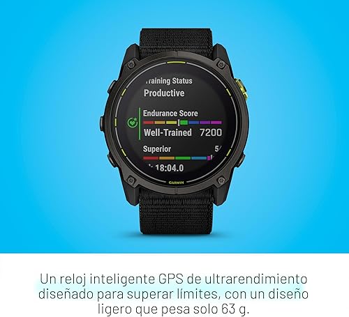 Miniatura 3 de Garmin Enduro 0.118  2.008 in, Solar, Zafiro, Reloj inteligente GPS de Ultraperformance, duración extrema de la batería, mapeo detallado, linterna