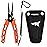 KastKing Cutthroat 7-inch Fishing Pliers, Saltwater Resistant 420 Stainless-Steel Fishing Tools, Comfortable and Slip Resistant Rubber Handle, Braided Line Cutter, Hook Remover, Crimper and Sheath