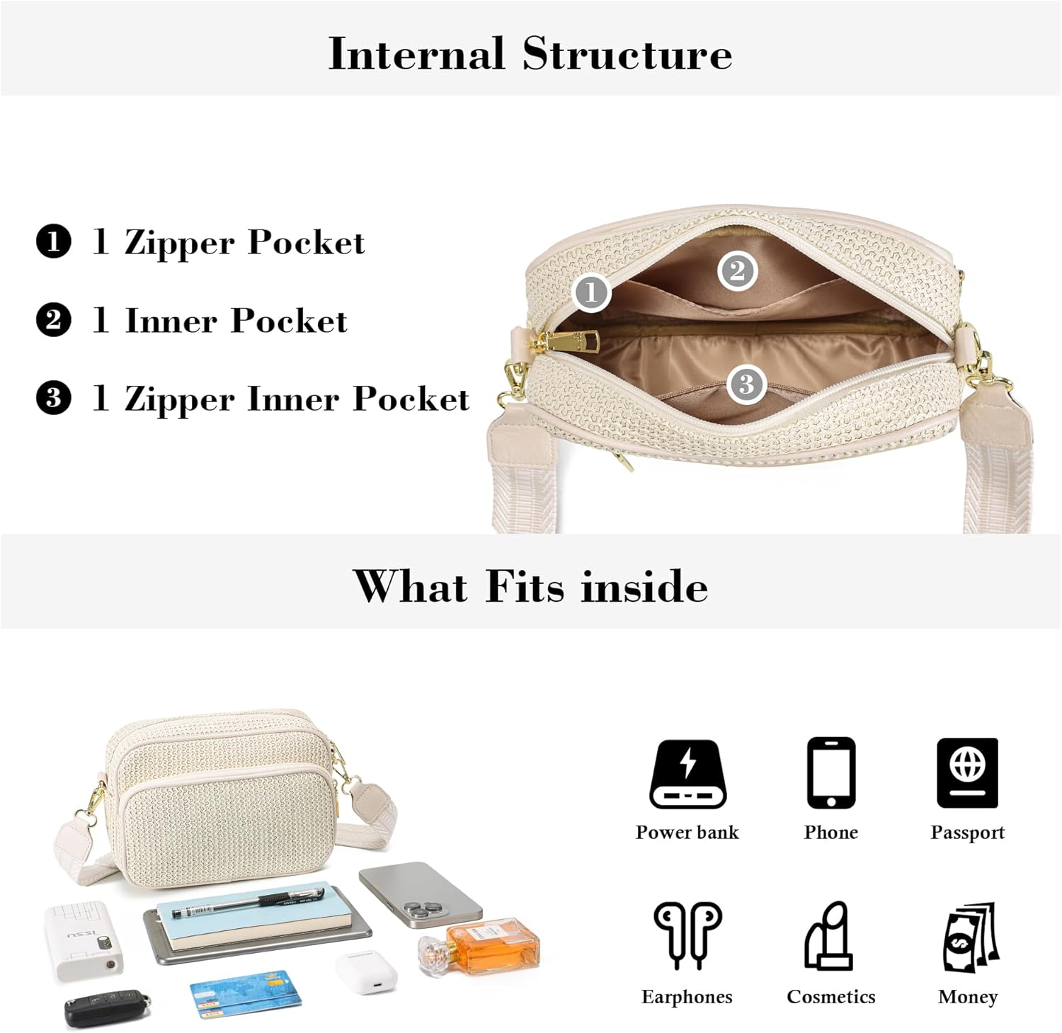 Faux Straw Crossbody Bags for Women Small Summer Purse 2026 RFID Woven Raffia Bag for Hawaiian Beach Cruise Travel