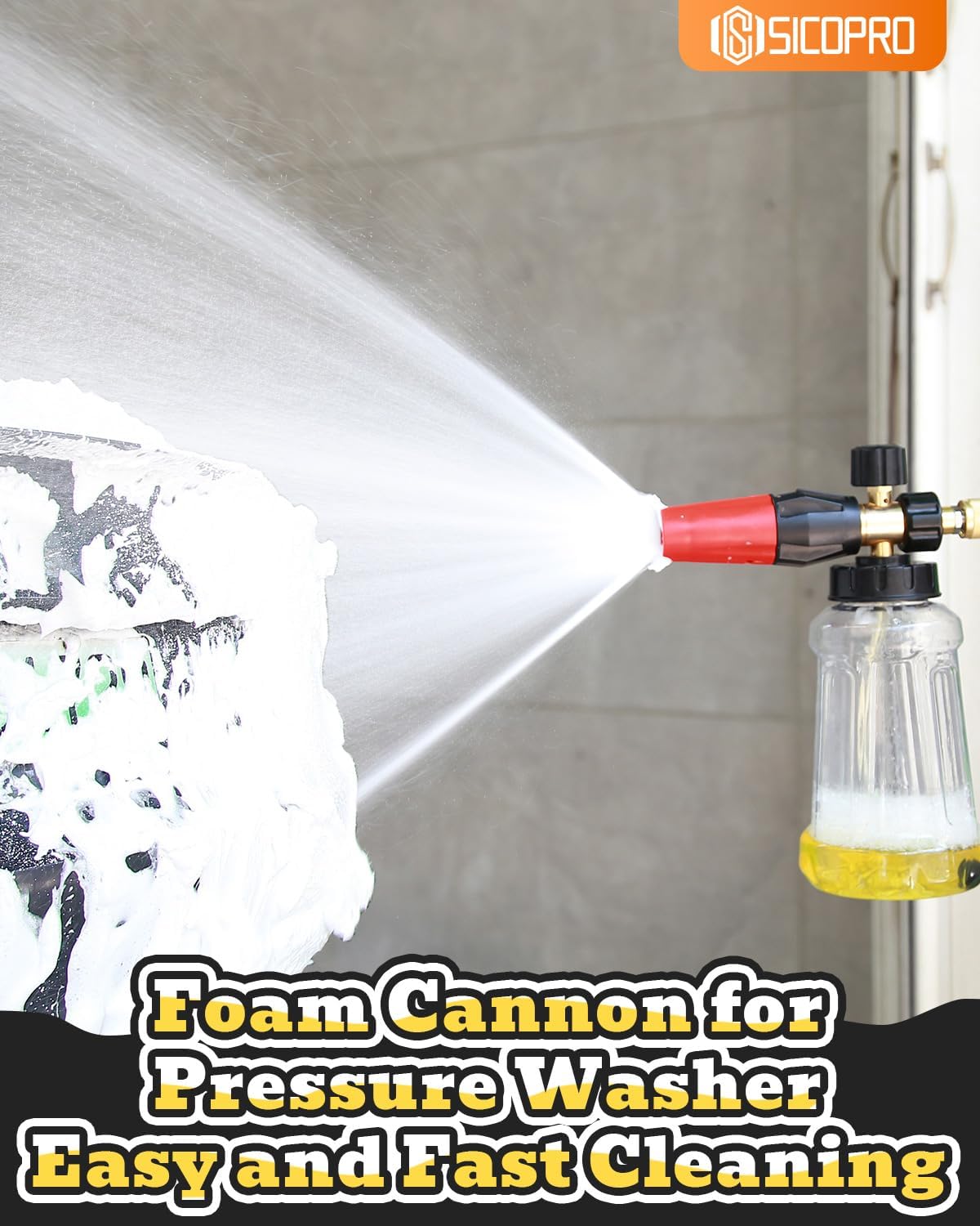 Foam Cannon for Pressure Washer, Car Wash Foam Gun Kit, Tool Daily Foam Cannon with 1/4 Inch Quick Connector, Soap Cannon for Pressure Washer, Foam Gun Car Wash Sprayer