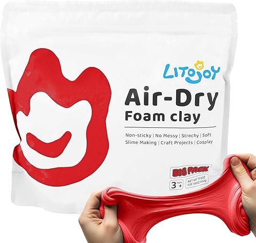 Miniatura 11 de 1.1 Libras/500g LitoJoy Arcilla de Espuma Seca al Aire Gris - Modelado, Suave, Peso Ligero para Suministros Escolares, Proyectos de Arte, Halloween