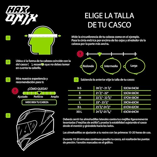 Miniatura 5 de HAX Onix - Cascos de moto de cara completa