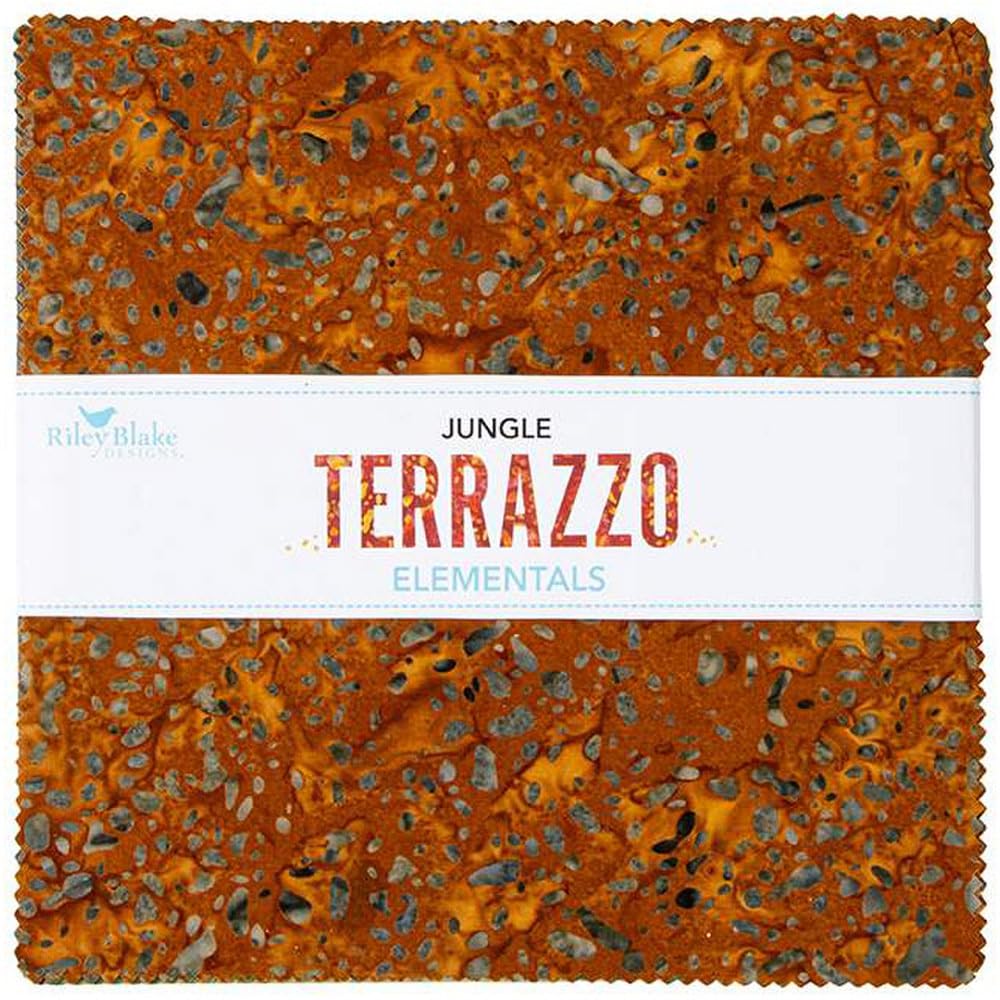 Riley Blake Designs Assorted Expressions Batiks Terrazzo Elementals Jungle 42 10-Inch Squares Layer Cake Riley Blake 10-21801C-42