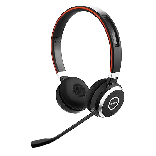 Jabra Evolve 65 SE Link380a MS Stereo - Auriculares Bluetooth con Micrófono con Cancelación de Ruido, Batería de Larga Duración y Conectividad Dual - Funciona con Todas las Otras Plataformas - Negro