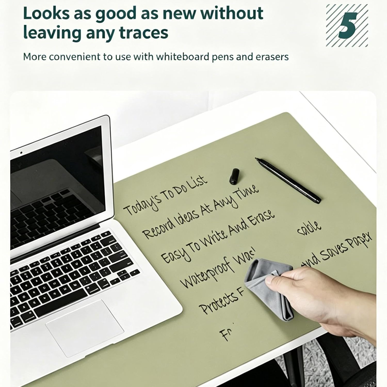 SiliconeDesktop Mat, Reusable Writing Pad, Waterproof Erasable Protector image 3