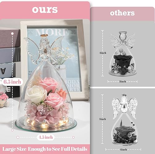 Miniatura 3 de Rosas rosadas para siempre, regalos de ángel para mujeres, mamá, abuela, hermana, amiga, rosas preservadas como regalo del día de San Valentín para