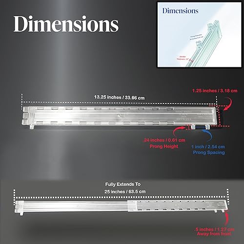 Miniatura 4 de STORE FIXTURES DIRECT Separadores de estantes ajustables para góndola, organizador de artículos retráctiles para estantes de 14 a 22 pulgadas de