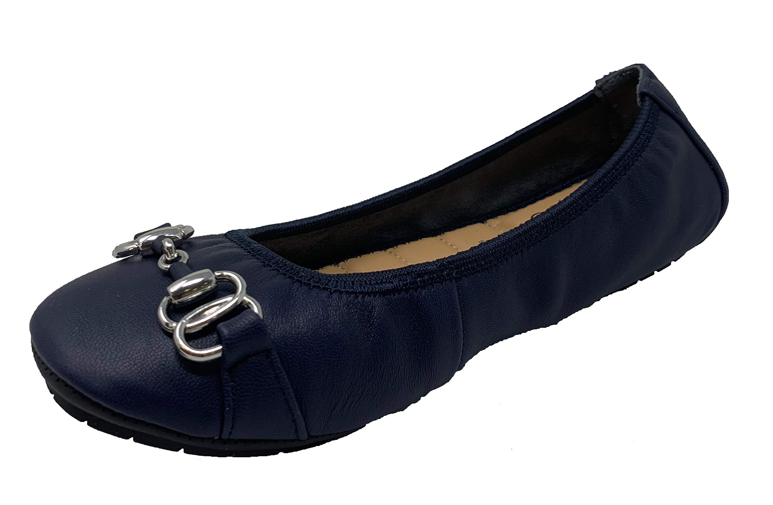 Olympia Ballet Flat w/Silver Chain