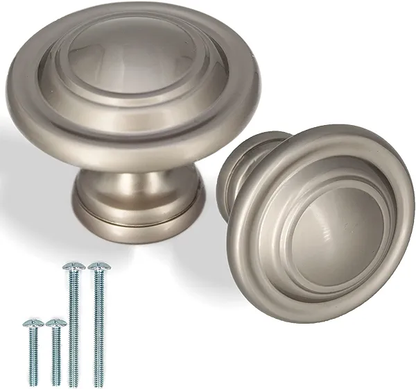 Hyneesun (2 Pack Bifold-Door knob 1-3/4" (44mm) Diameter Large Closet-Door knobs/Bifold-Door knobs (matt Nickel)