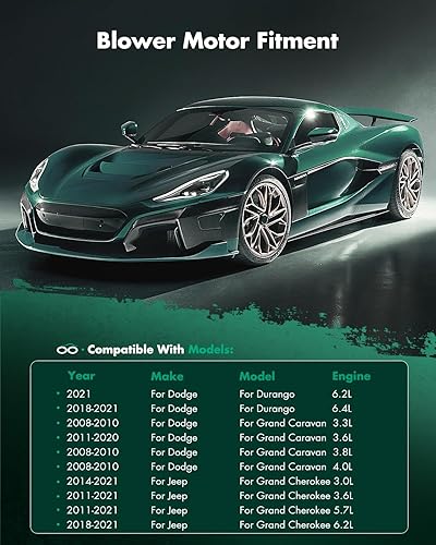 Vista 606 de SCITOO 700188 Reemplazo del motor del ventilador HVAC con jaula de ventilador para Toyota Tacoma 2005-2015, reemplazo OE - 87103-04043, 87103-04044