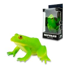 Artrpoy Reptile Figurine Soft Rubber Toy, Tropical Jungle Animals with Frog, TPR Super Stretch Toy for Kids, Perfect for Gifts, Party Favors, and School Projects Frog