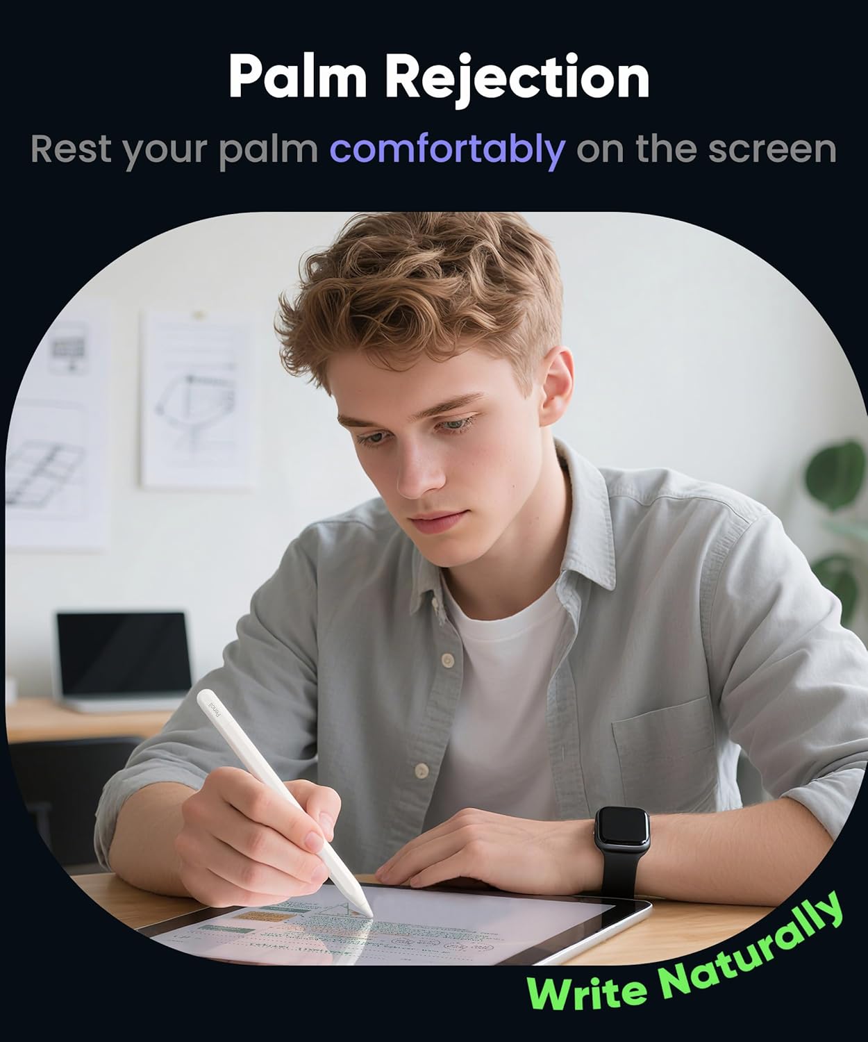 Pencil USB-C for iPad(2018-2025): Magnetic Wireless Charging- Only for iPad Pro 11"(1-4th), 12.9"(3-6th), Air(4/5th), Mini 6. Slide-Switch, Hidden-Port Stylus with Tilt Control & Palm Rejection - Image 9