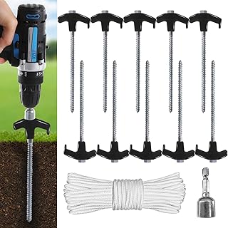 ABCCANOPY Drillable Garden Shed Stakes, Bonus Adapter, tie-Downs, Black