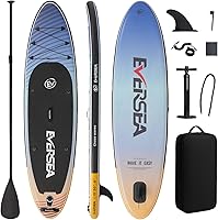 EVERSEA 11ft Inflatable Stand Up Paddle Board 32-34" Wide SUP with Accessories & Camera Mount - Stable All-Around for All Skills, 450lbs Capacity