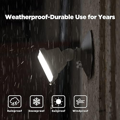 Miniatura 3 de LUTEC 2 paquetes de luces LED de 14 W para exteriores, 1300 lm, 5000 K, reflector de una sola cabeza, impermeable, para exteriores, para casa,