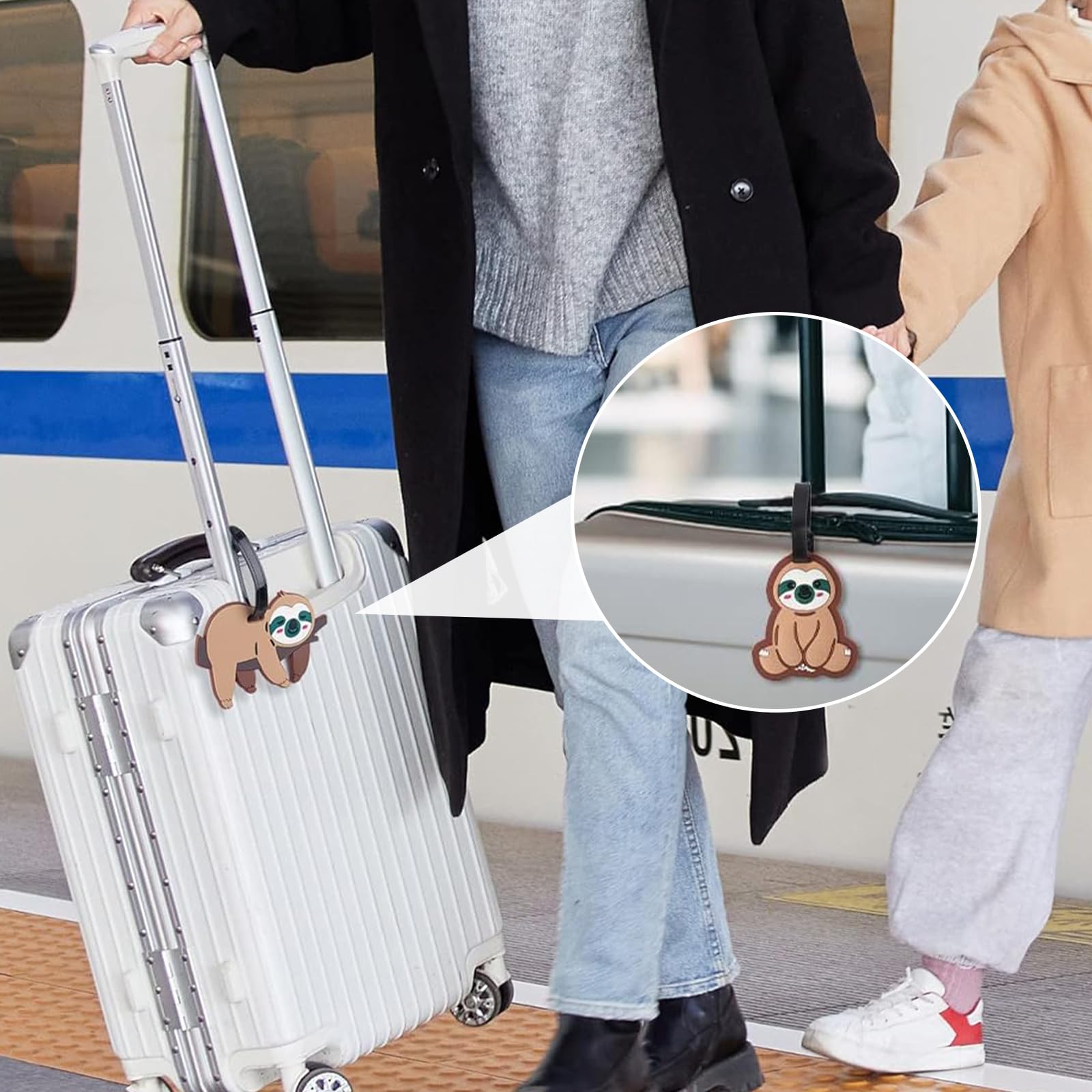 Alyvisun 4 Pcs Etiquette Valise, Silicone Etiquette Bagage, Etiquettes à Bagage avec Carte d Alyvisun 4 Pcs Etiquette Valise, Silicone Etiquette Bagage, Etiquettes à Bagage avec Carte d