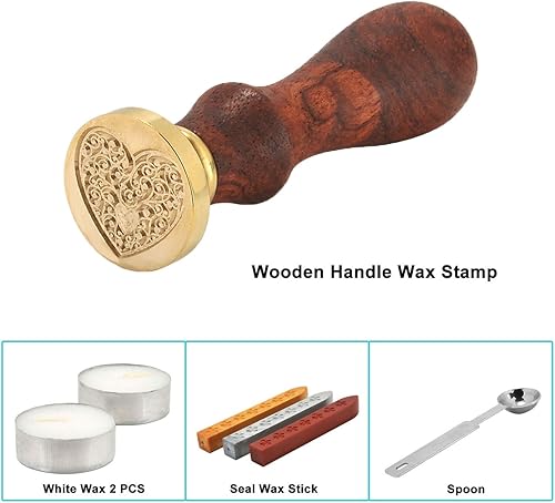 Miniatura 9 de Yoption - Juego de sellos de cera con diseño de árbol de la vida, juego clásico de sellos de cera vintage, juego de cajas de regalo retro (árbol de