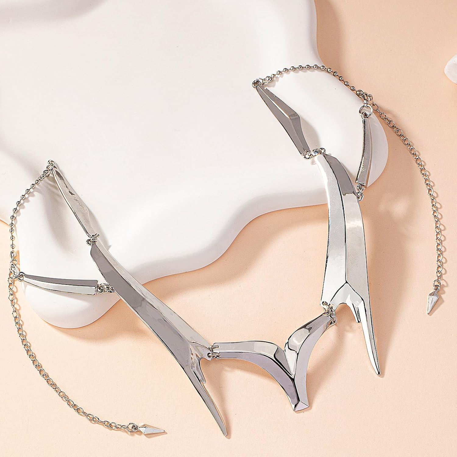 Lip Face Adornment Mechanical Punk Jewelry Sturdy Alloy Head Accessory for Stage Wear Futuristic Alloy Face Chain Jewelry