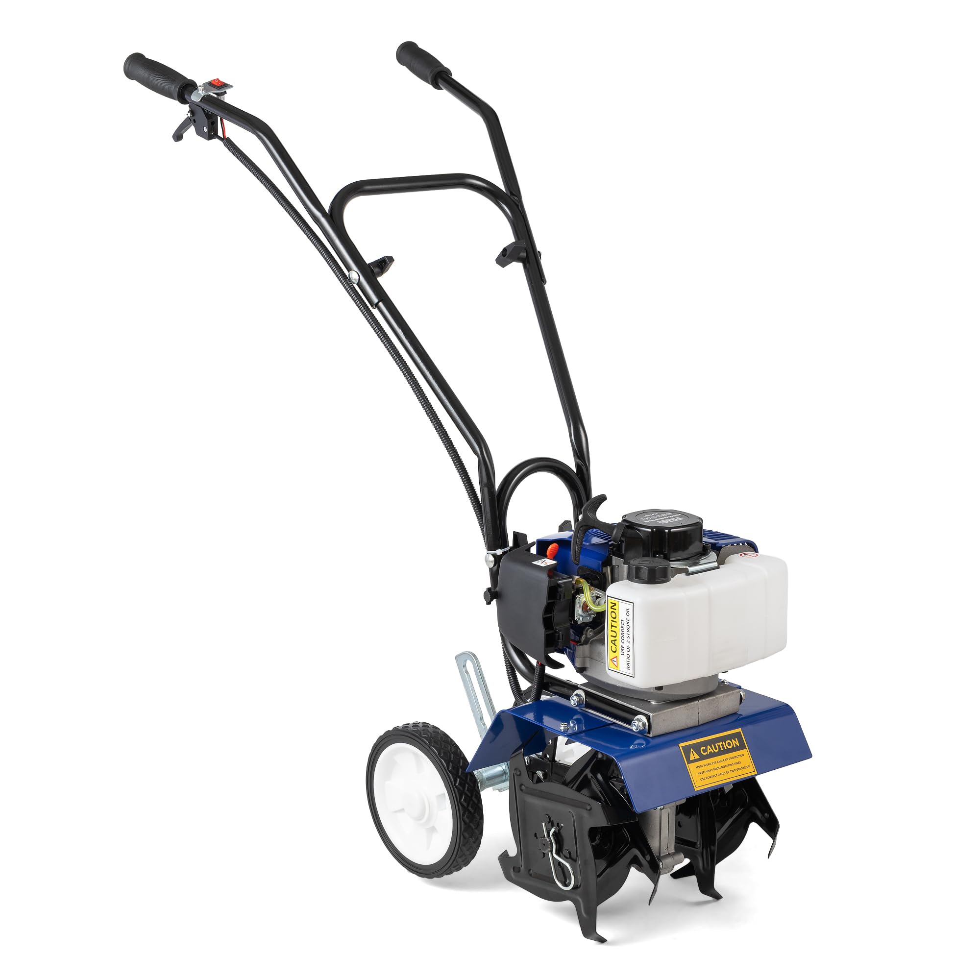 POLLOR Petrol Rotavator Garden Tiller 52cc Mini Soil Cultivator Allotment Tool 2-Stroke