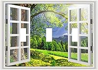 Vista 79 de Interruptor de Luz Cove Silla de Playa Paisaje Marino Océano Azul Placa de Pared de 3 Posiciones Placa de Interruptor de Luz Triple Palanca Costera