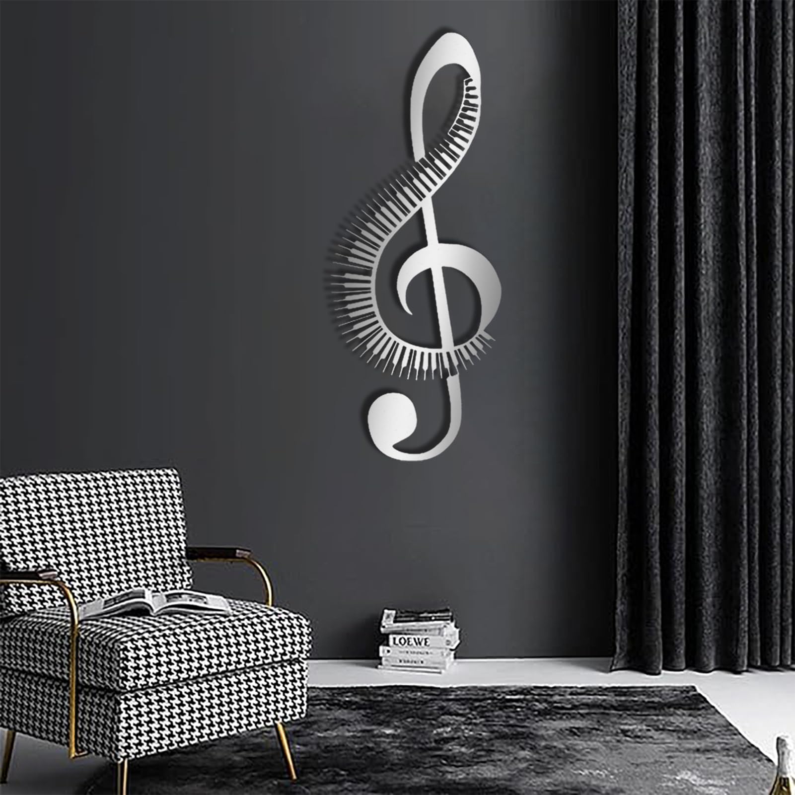 Genérico Arte de Pared con Notas Musicales de Metal, partituras Musicales de Metal, decoración para el hogar con Notas Musicales para Sala de Estar, Dormitorio, Pasillo y escaleras, Regalo Natur