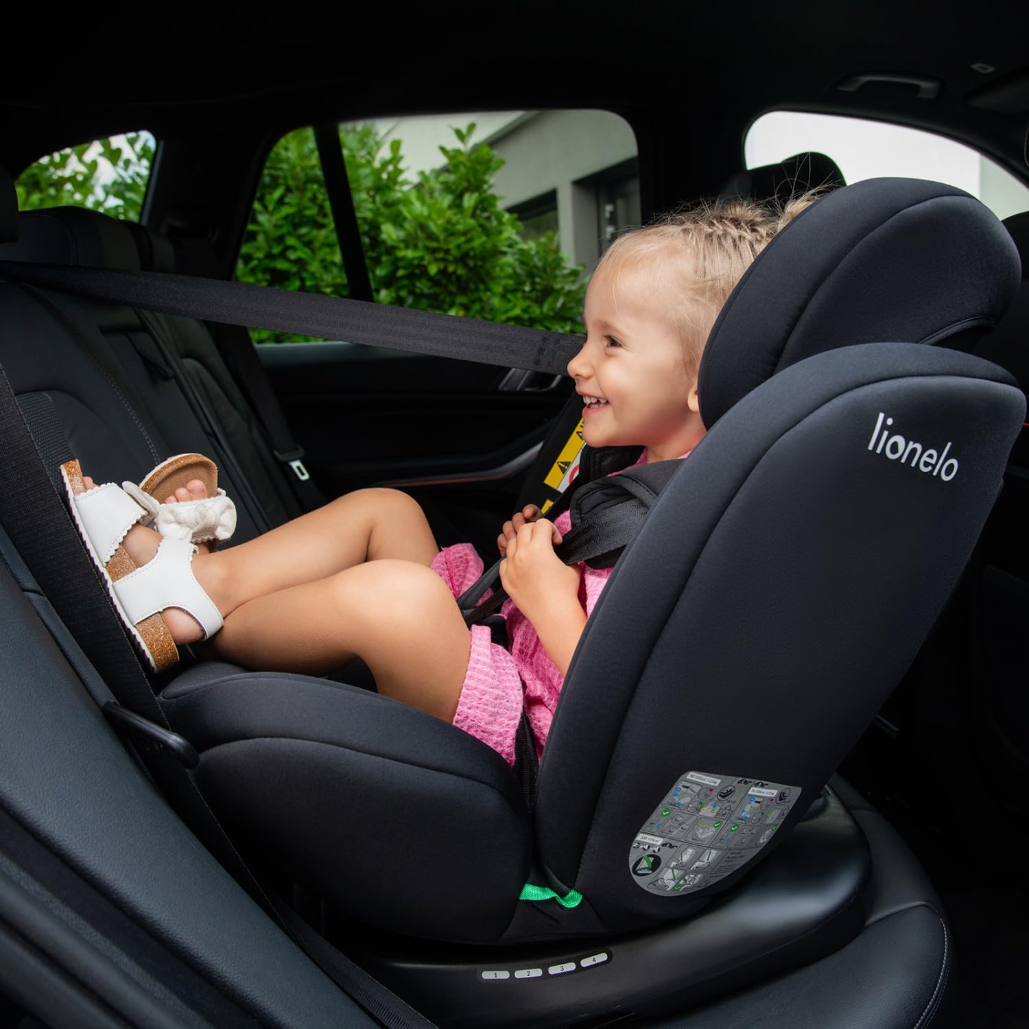 Lionelo Bastiaan i-Size Seggiolino Auto Evolutivo 4-in-1 per bambini 0-12 Anni (40-150 cm) ISOFIX e l'ultima Norma R129 Opzione Rivolto All'indietro, 21 Regolazioni, Girevole 360° Protezione Laterale