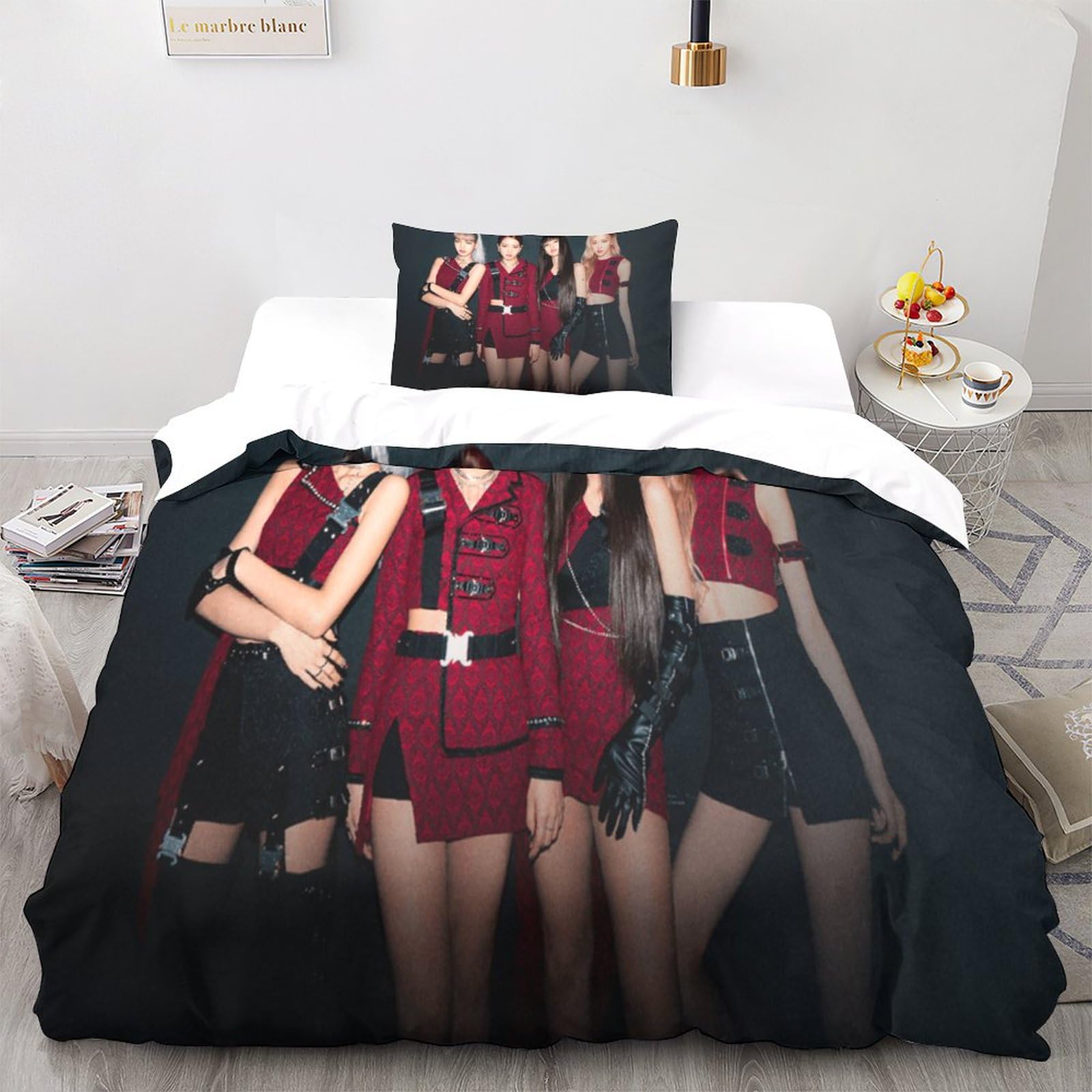 Literie Blackpink Housse De Couette Blackpink 3D - Microfibre - King 220x240cm - 3 Pièces Literie BLACKPINK Soldes