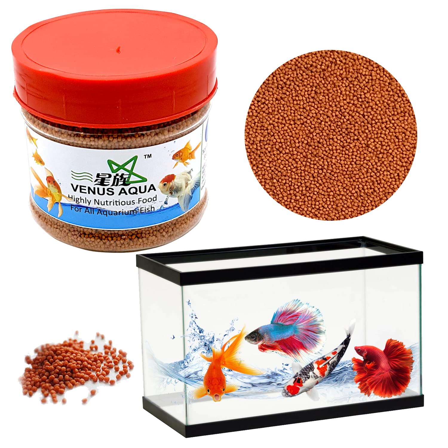 VENUS AQUA Highly Nutritious Fish Food Mini Pellet for Small Goldfish Fancy carp, Swordtails, Platies, Mollies, Angelfish, Cichlids, Anabantids & Bettas (400g Pack 1) (B09M3Y1J78) Amazon Price History, Amazon Price Tracker