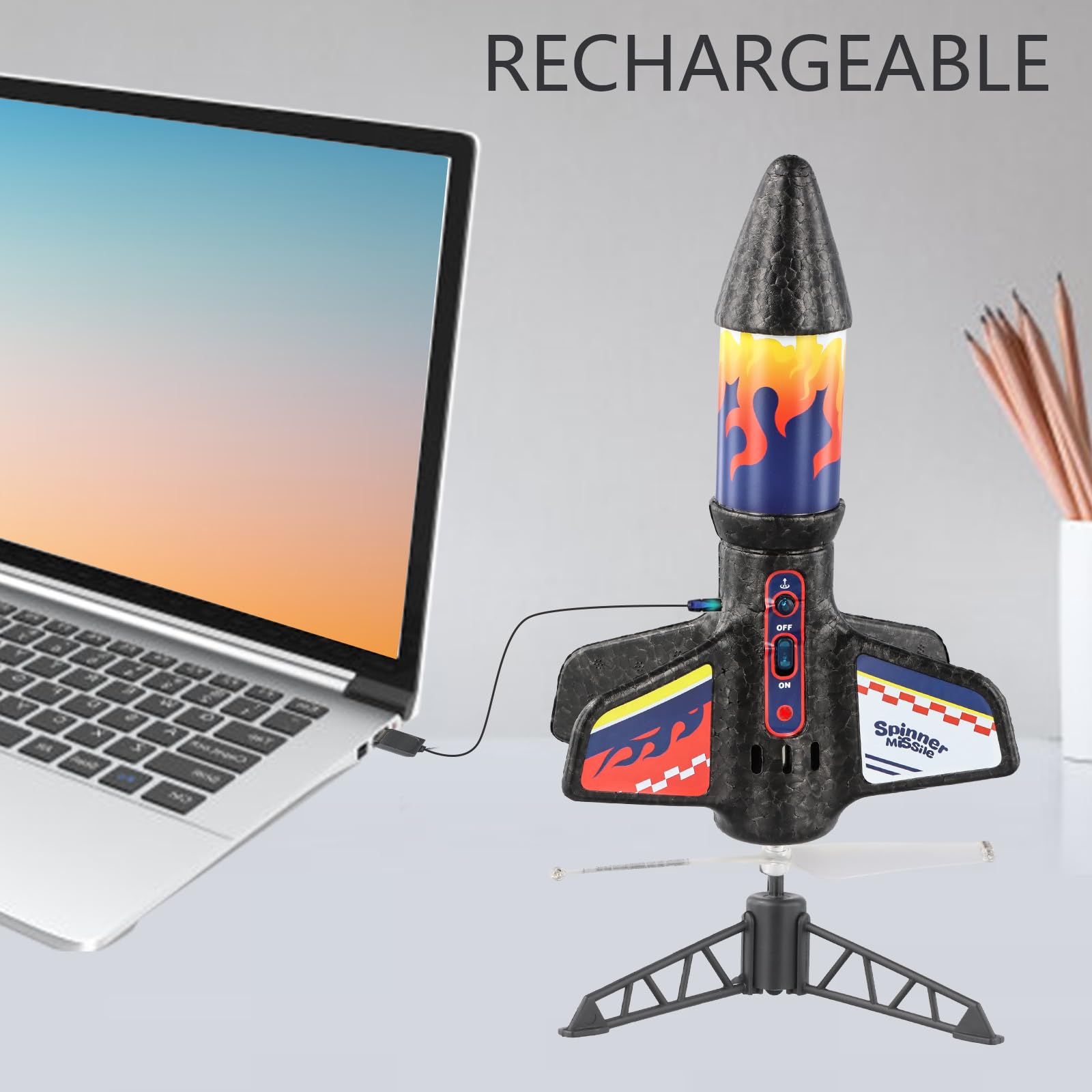 Fusée Jouet pour Enfants, Lanceur de Fusée pour Enfants, Jouet Fusée avec Parachute, Jouets de l'espace Aérien à Lancement Automatique, Jouets d'extérieur pour Enfants de 8 à 14 Ans