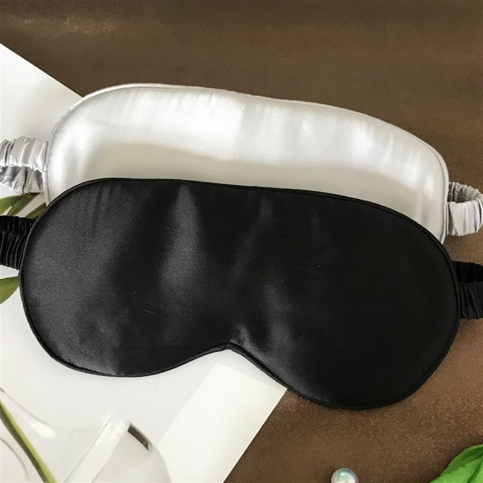 Máscaras para dormir Zero Eye Pressure Blackout pa Máscara de ojos for dormir, cubierta de seda for ojos, doble cara, antifaz for dormir(White)