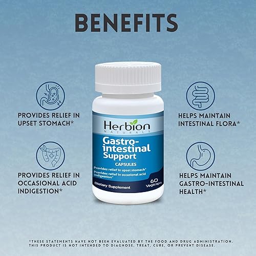 Miniatura 4 de HERBION Naturals - Mezcla de hierbas de apoyo gastrointestinal para aliviar el malestar estomacal, salud y función gastrointestinal, indigestión