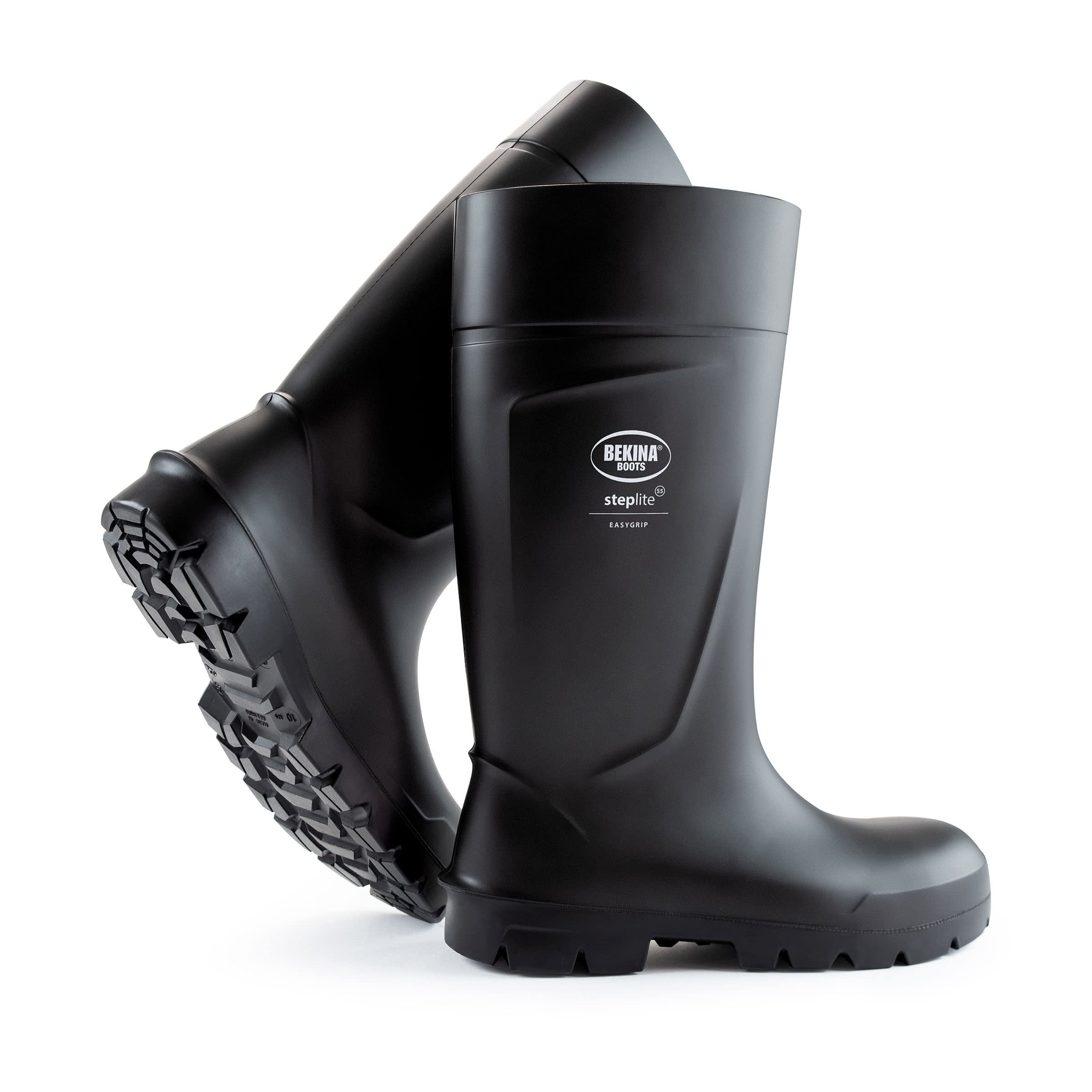 Bottes de sécurité de Haute qualité, Hommes, Embout en Acier et Semelle en Acier pour Plus de sécurité, matériau Souple et léger, adhérence optimale, Pieds Chauds et secs, Industrie, Noir, EU 43